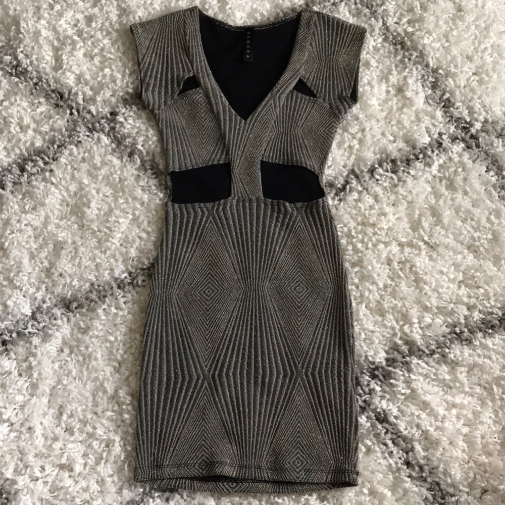 Cutout gold/silver club dress
